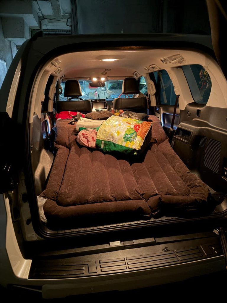 We have a "plan B." Our car is parked in the underground lot, with an air mattress, pillows, and blankets inside. Yana Matviychuk